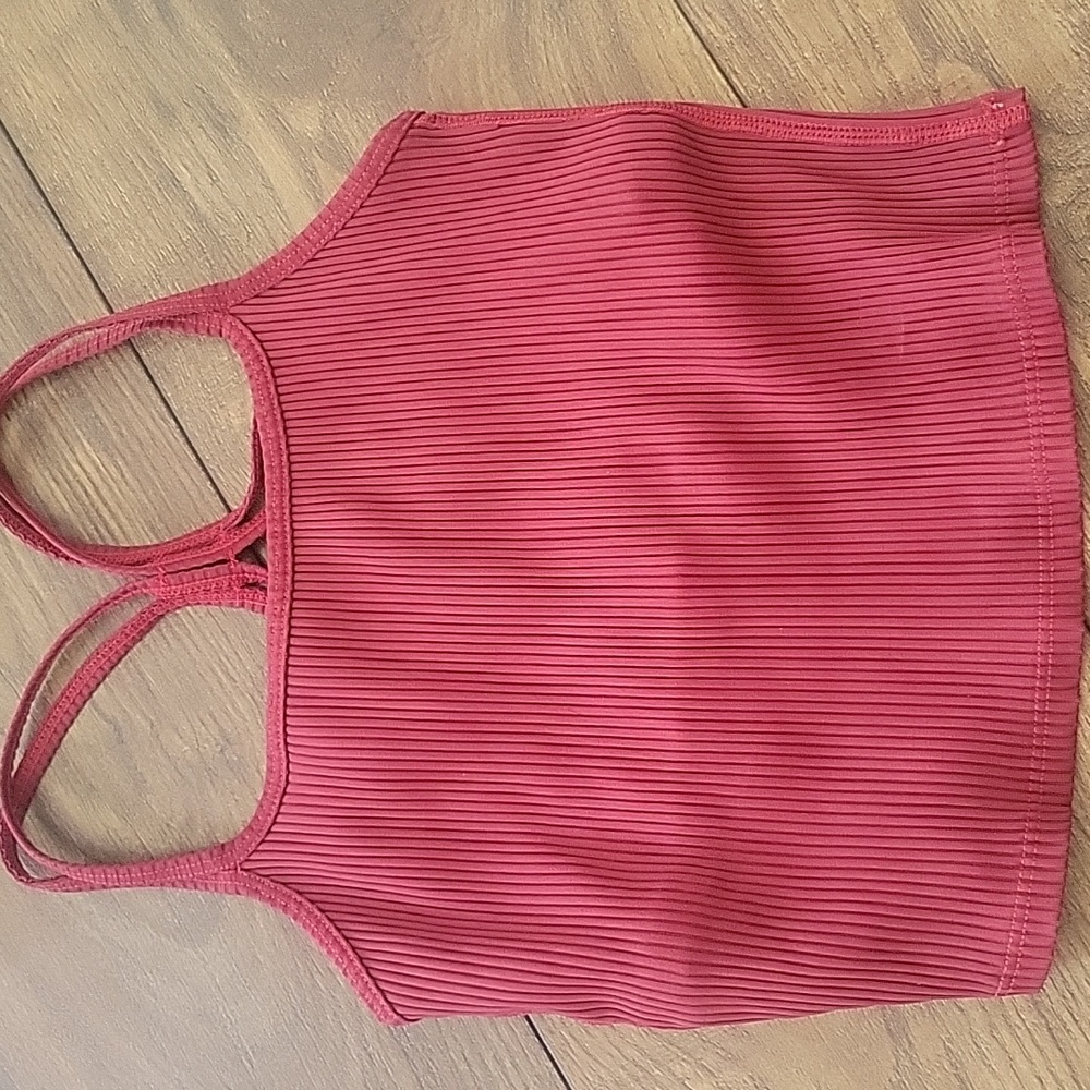 Carbon38 Ribbed Athletic Tank Maroon. Small